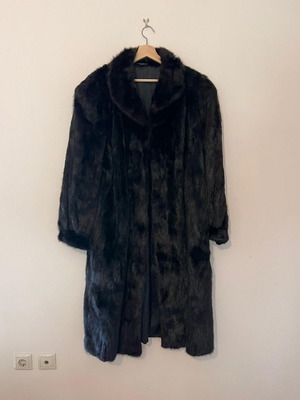 Mink fur coat new, handmade, black patchwork