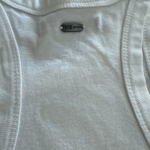 BSB crop top, large, white, slim fit