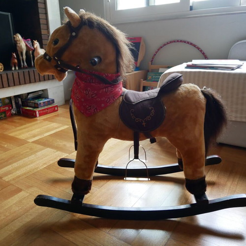 Hoppline rocking horse toy used with sounds and music