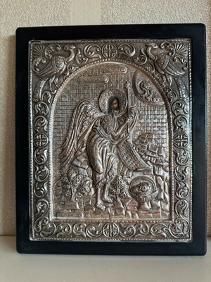 Silver icon of Saint John the Baptist like new, 925 silver