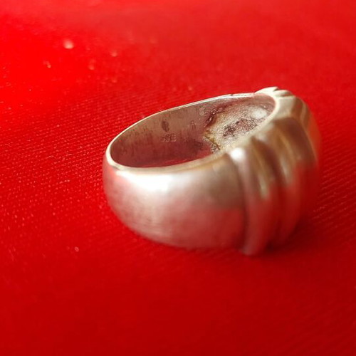 Silver ring 925 with 14K gold used, medium size