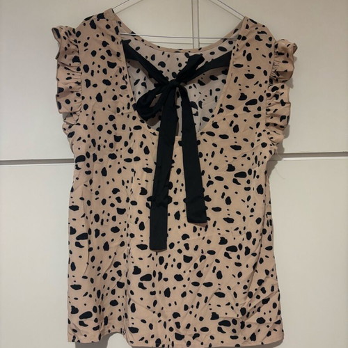 Blouse with ruffles and back tie new, multicolor, size XL