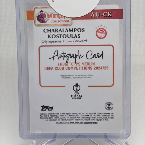 Charalampos Kostoulas Rookie Auto Olympiacos Card new