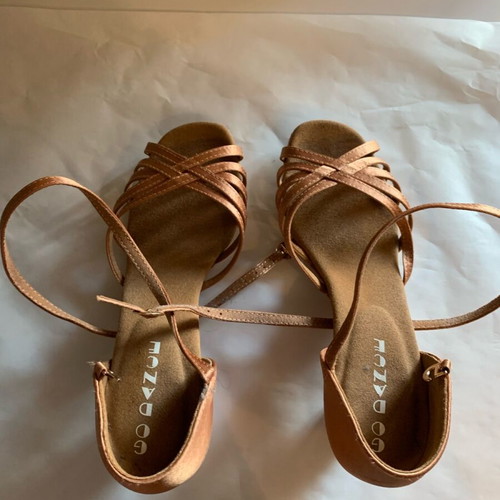 Women's Latin dance shoes like new, size 37 brown and gold