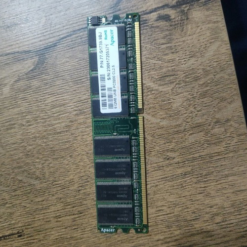 Apacer 512 MB used RAM memory