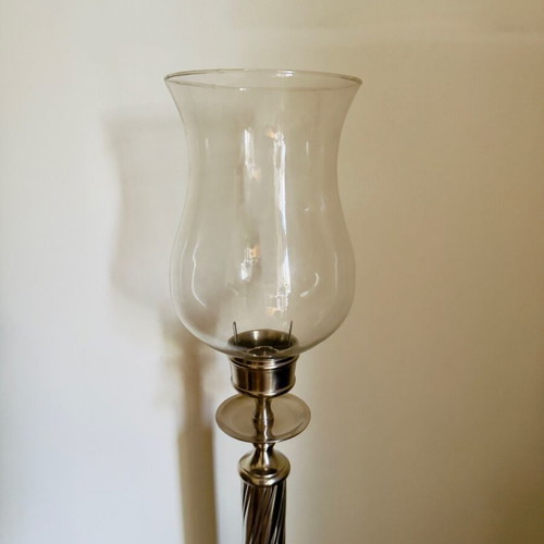Floor Candle Holder with Glass Hurricane Cover new