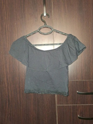 Bershka black crop top