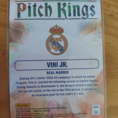 Panini Donruss Pitch Kings Vini Jr Real Madrid card like new with sleeve and top loader