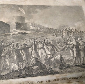 1827 Έξοδος  Μεσολογγίου σπάνια Χαλκογραφία Ειδομένη στην 1η έκδοση ιστορίας του Comstock για 1821