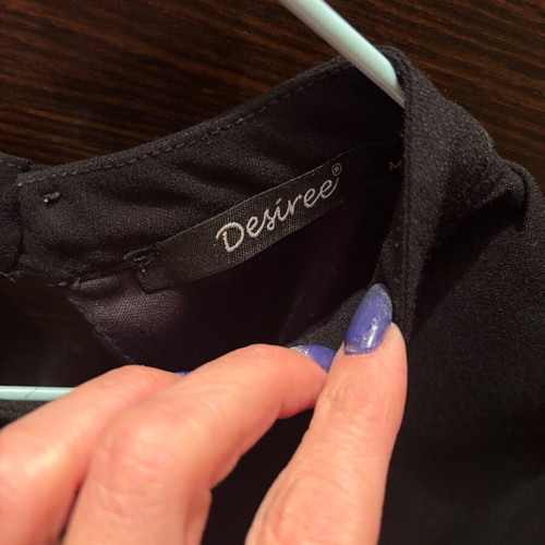 Desiree blouse with batwing sleeve and back opening like new, black