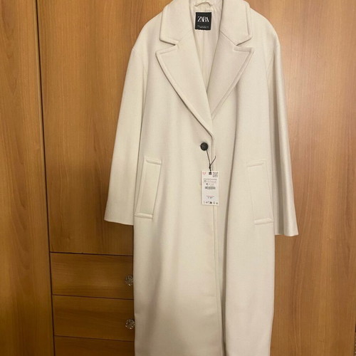 Zara Oversized Long Soft Straight Coat New, White