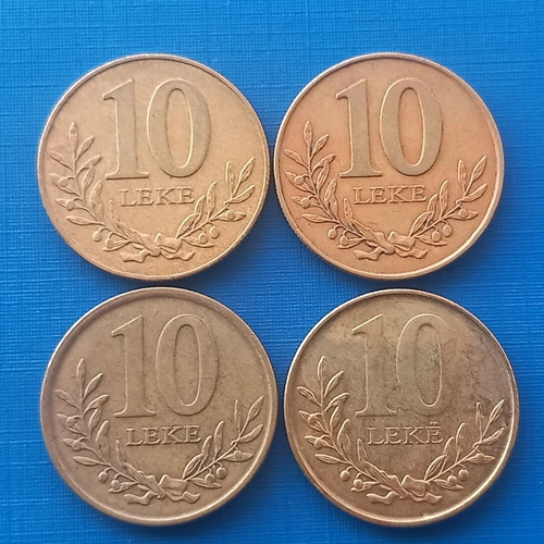 Albania 10 Leke Coins Set 1996-2000-2013-2023 Like New