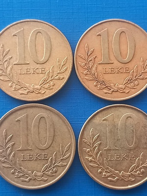 Albania 10 Leke Coins Set 1996-2000-2013-2023 Like New