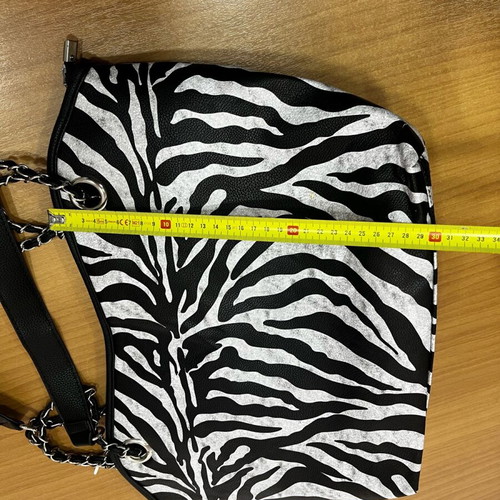 Shopping bag shoulder new, black and white with large capacity