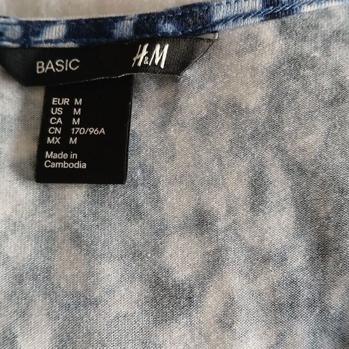 H&M summer dress sleeveless size M new white blue