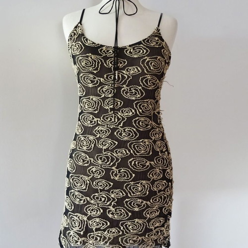 Veloudakis dress highly feminine, elastic, embossed design, lined, NoS, size S