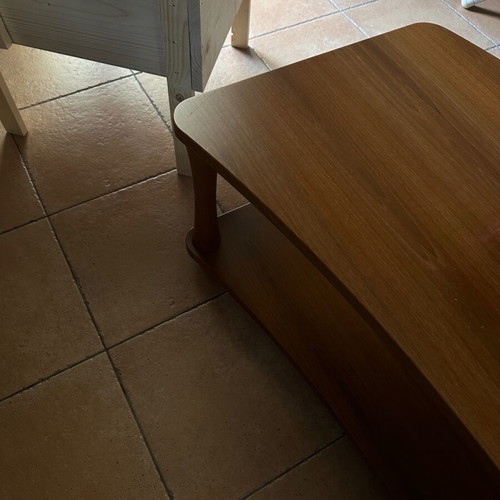 Neoset coffee table used, walnut imitation