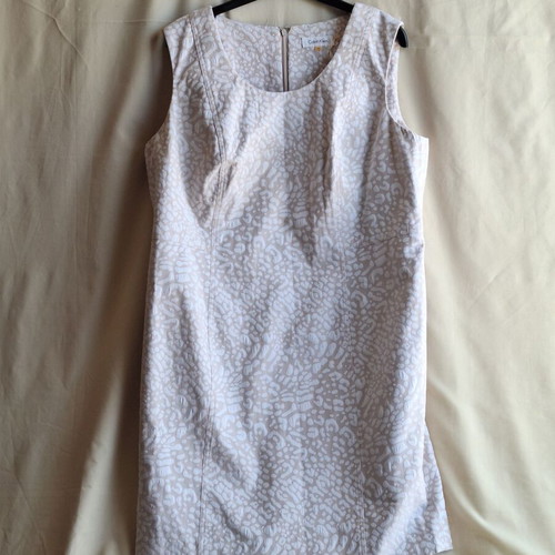 Calvin Klein Embossed Jacquard Mini Dress XL XXL, ecru
