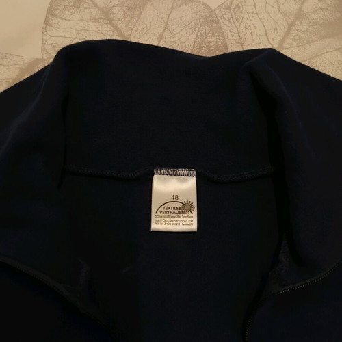Cotton long sleeve dress shirt with zipper like new, dark blue
