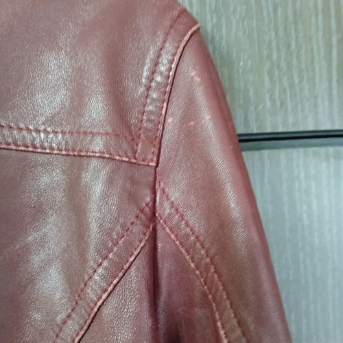 Women's leather jacket used, genuine leather, red
