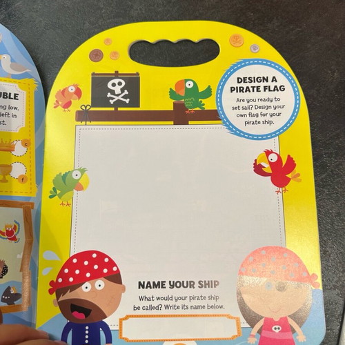 Children's activity book with puzzles and stickers in English like new