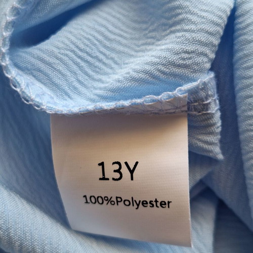 Girls Top 13 Years Baby Blue Summer Puff Sleeve