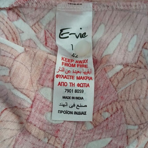 E-vie Women's Top 100% Cotton Size 14 Like New, Red Multicolor