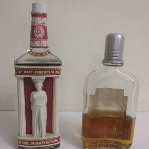 Brandy bottles collectible used, set of two