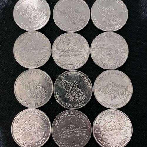 Casino Mont Parnes tokens pack of 12 like new