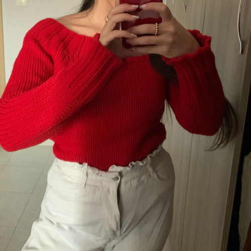 Clockhouse knitted blouse red
