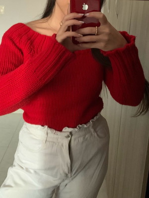 Clockhouse knitted blouse red
