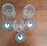 Glass jars with lids, set of 3, 7 cm diameter, 11 cm height