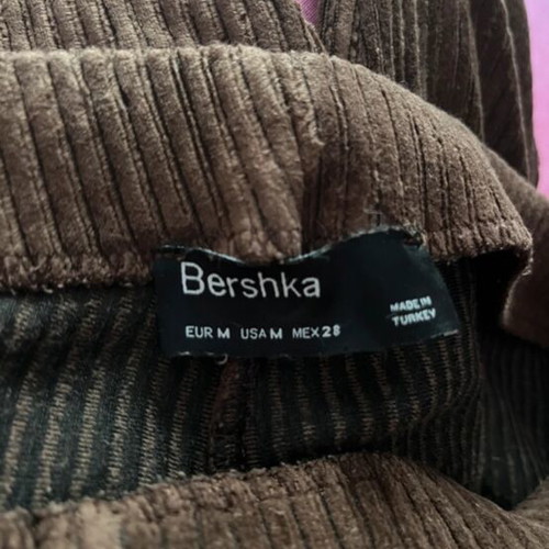 Bershka Corduroy Pants Brown Flared Size M Like New