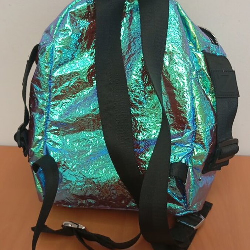 Zara Backpack New, Purple and Turquoise, 3 Compartments