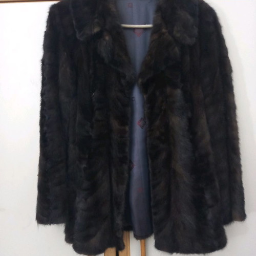Preloved dark brown mink fur coat medium/large