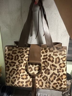 Dolce & Gabbana Ponyhair Leopard Print Shoulder Bag used