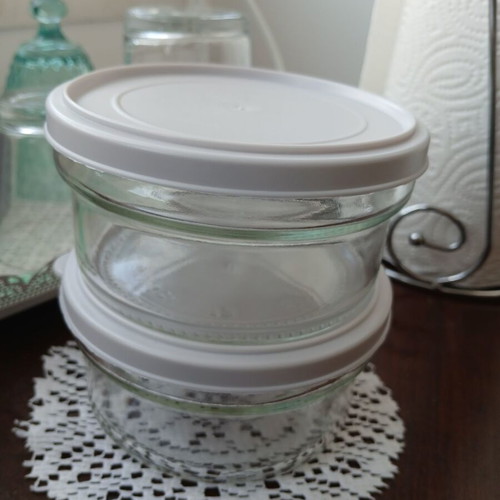 Glass storage jars new, set of 2, 350 ml