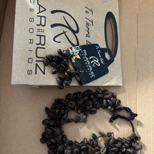 Coffee bean jewelry set like new, Colombian with gift bag