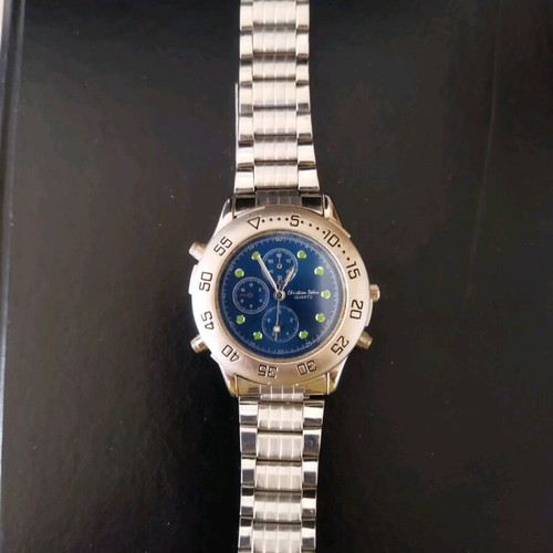 Christian Delon Quartz men's wristwatch, turquoise, chronograph