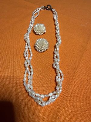 Majorica jewelry set with baroque pearls, new