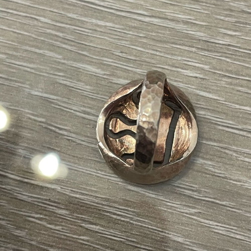 Silver gold ring 925 585 spiral crown used, size 57