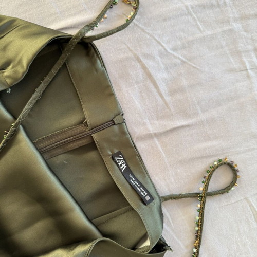 Zara khaki dress medium size like new