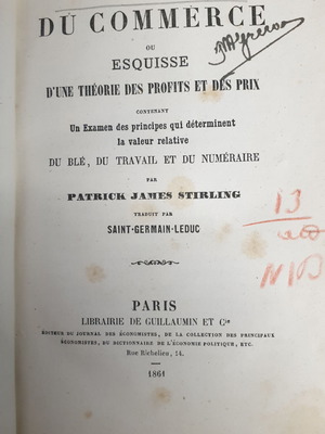 Philosophie du Commerce hardcover used, edition 1861