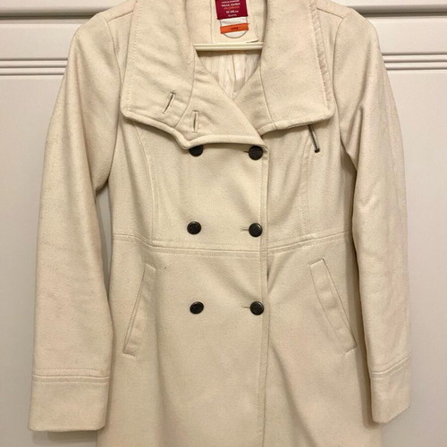 Bershka wool white coat like new, size M
