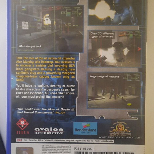 Robocop PlayStation 2 game used, complete with manual