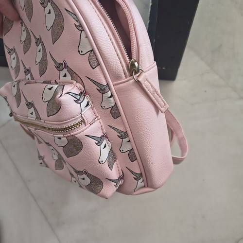 Children's backpack with unicorn design, like new, pink