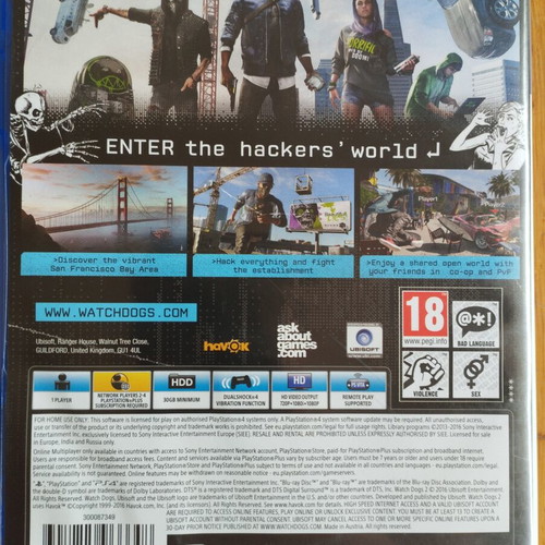 Watchdogs 2 PS4 used, complete