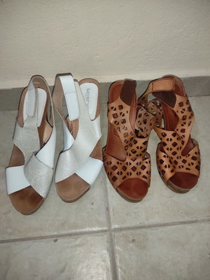 High-heeled sandals used, size 39