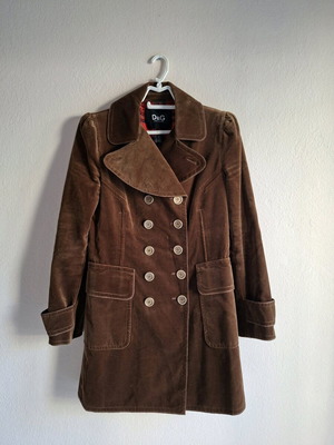 Dolce & Gabbana Brown Velvet Double Breasted Blazer Like New, Size L