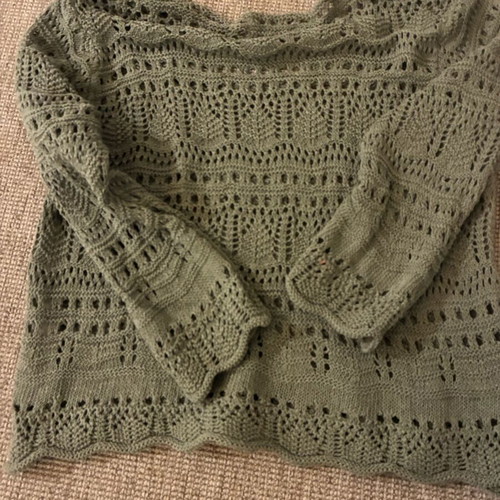 Knitted cotton blouse khaki small new
